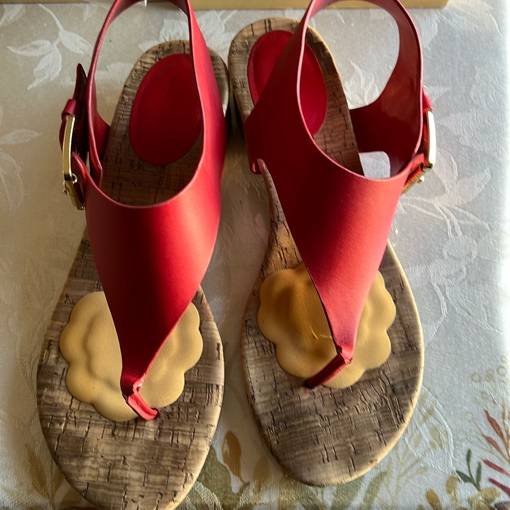 Women’s Red Slingback Toe-Post Sandals